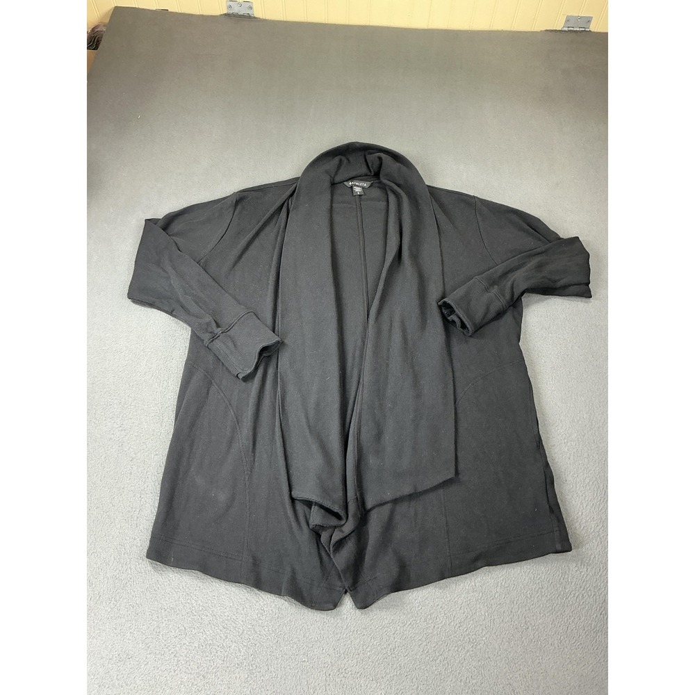 Athleta Cardigan Sweater Womens‎ Large Black Pockets Lightweight Stretch Knit